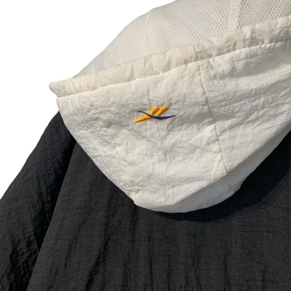 VINTAGE | 80’s Reebok Pullover Puffy Windbreaker w/ Removable‎ Hood - Sz XL - Picture 10 of 14